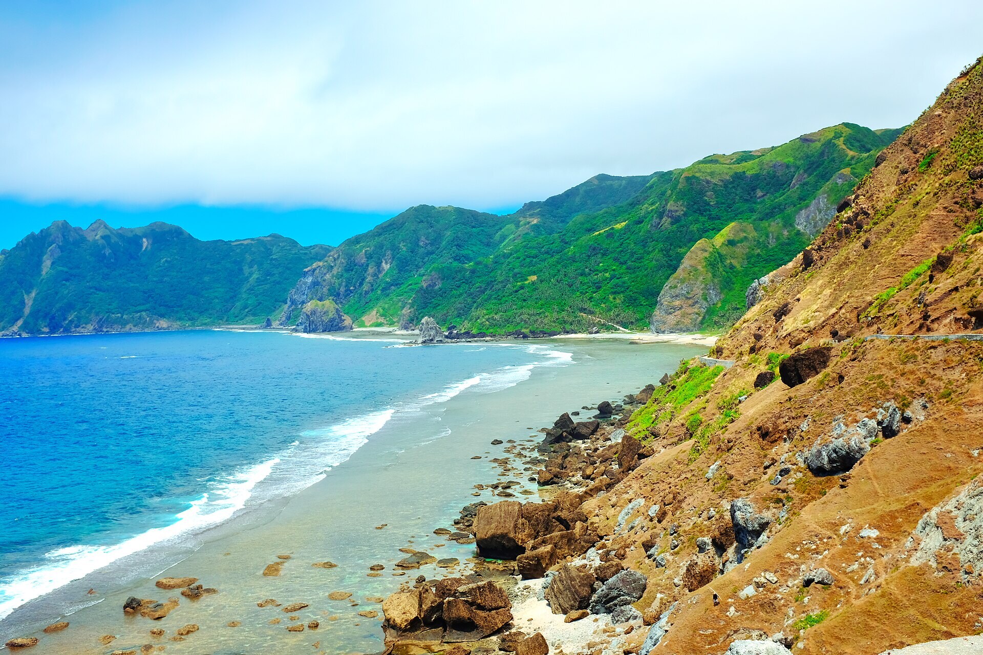 The cove and cliffs near Chavayan, Sabtang