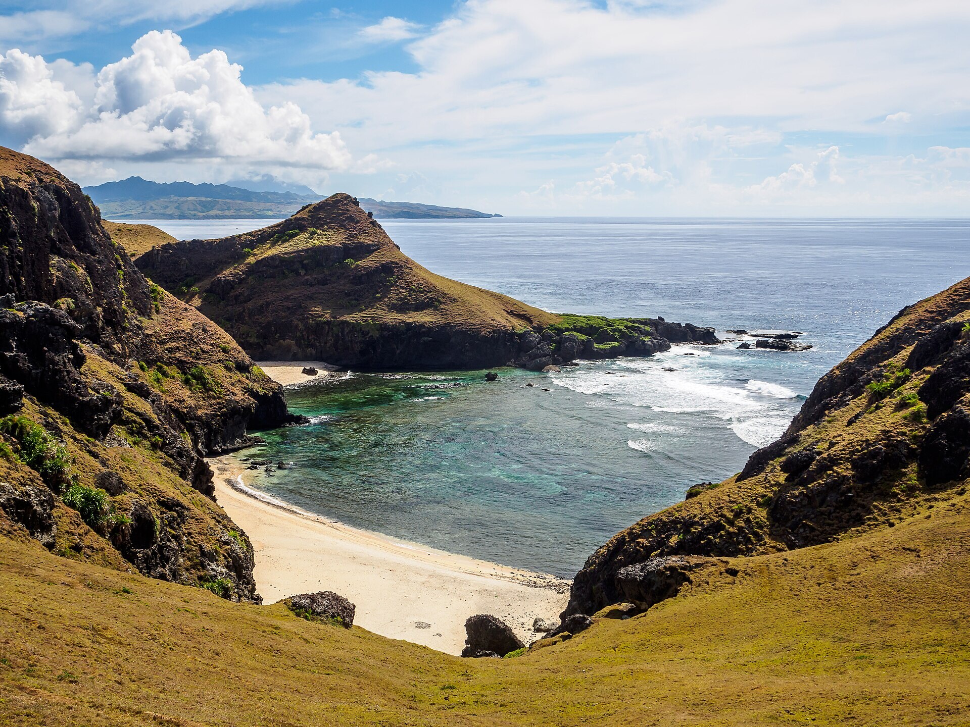 A white-sand cove on Sabtang